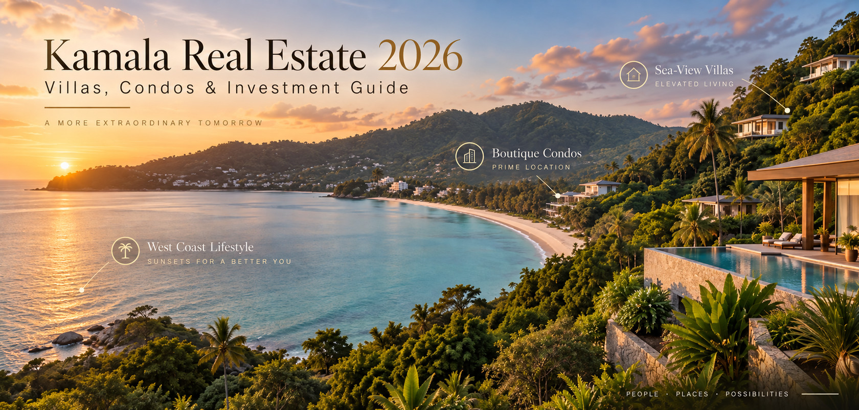 Kamala real estate 2026 with sea-view villas and Kamala Beach Phuket