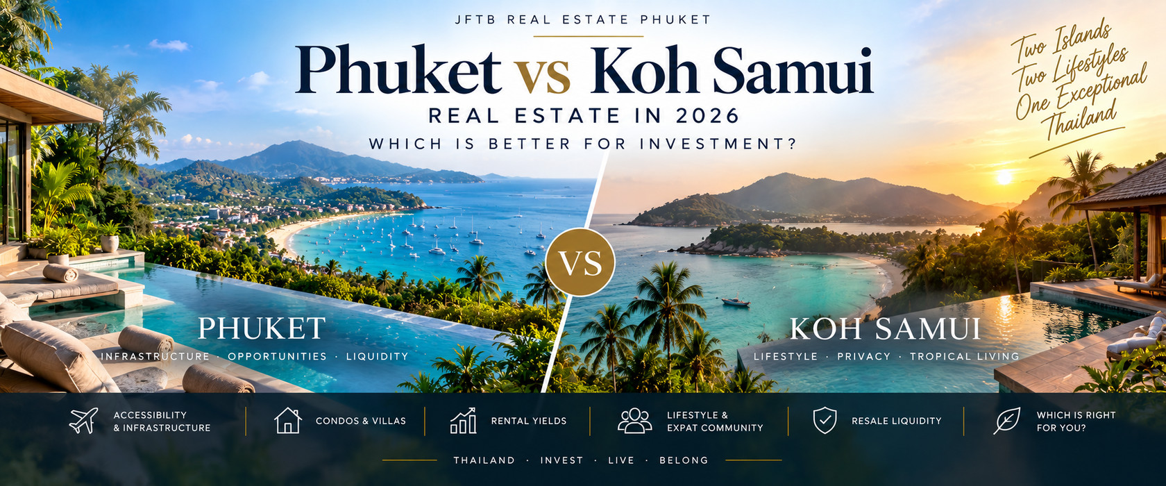 Phuket vs Koh Samui real estate 2026 investment comparison
