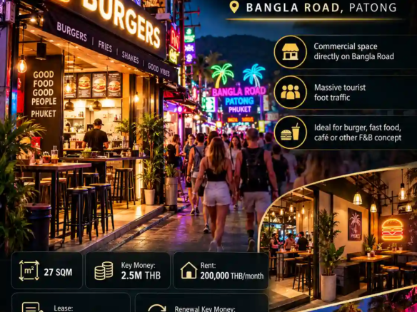 Bangla Road commercial space for lease in Patong Phuket – illustrated business opportunity for food and beverage operators Copier