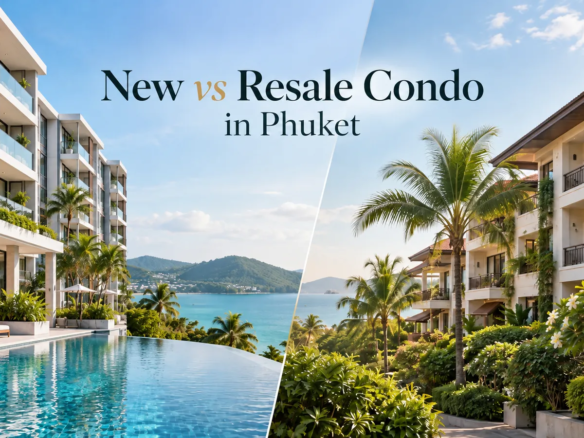 New vs resale condo in Phuket – modern condominium compared with an established resale property