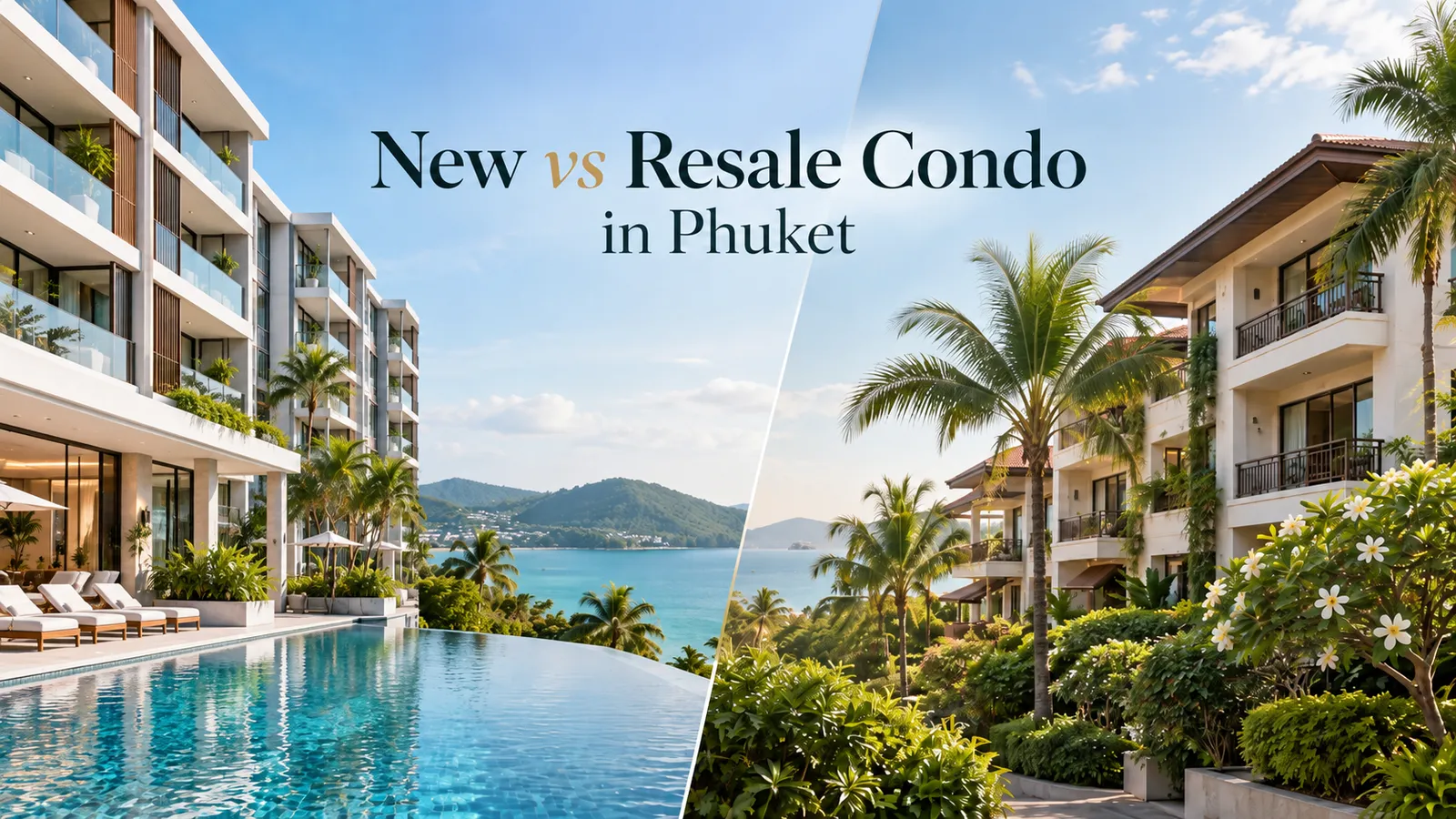 New vs resale condo in Phuket – modern condominium compared with an established resale property