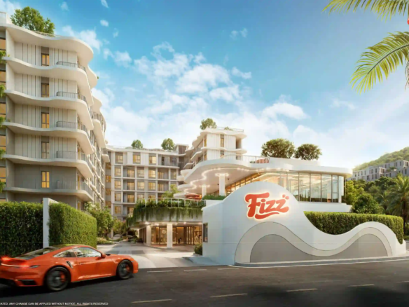 The Title Fizz Kata Beach condominium development in Phuket, featuring modern tropical architecture and resort-style living.
