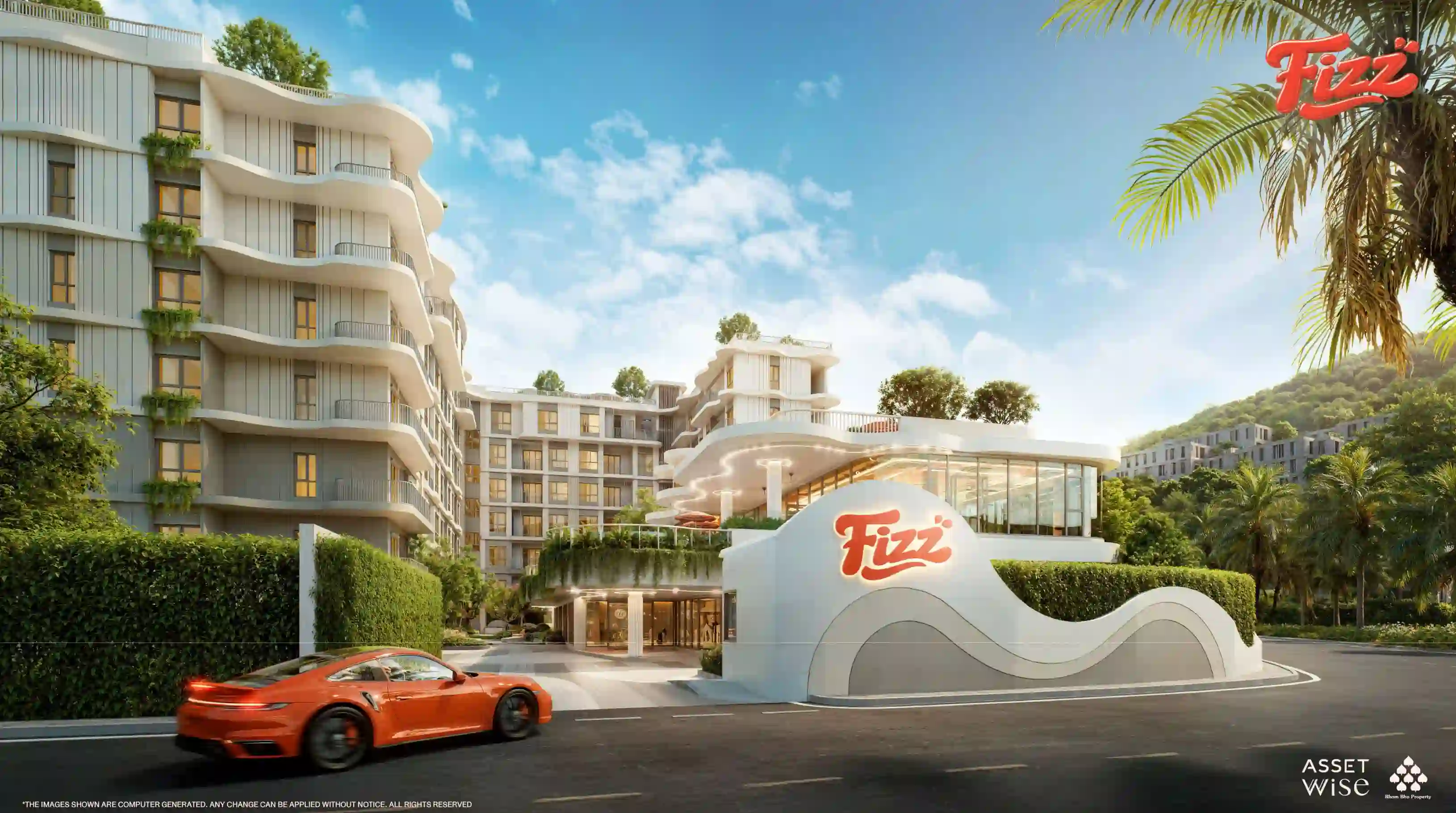 The Title Fizz Kata Beach condominium development in Phuket, featuring modern tropical architecture and resort-style living.